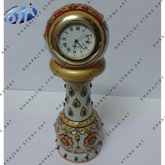 Multicolor Fancy Marble Handicrafts Clock