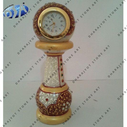 Red And White Marble Handicraft Watch