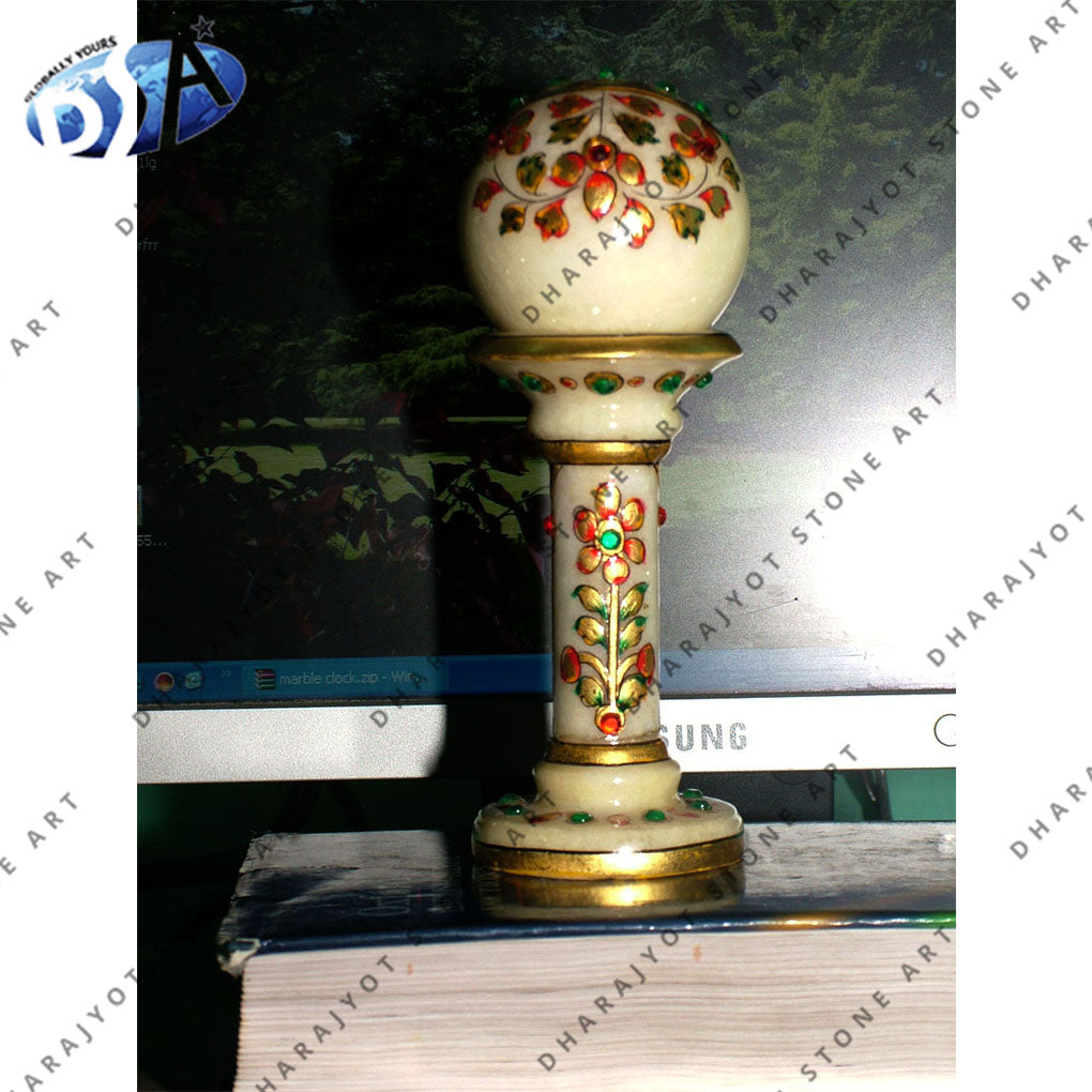 Multi Color Marble Handicrafts Clock