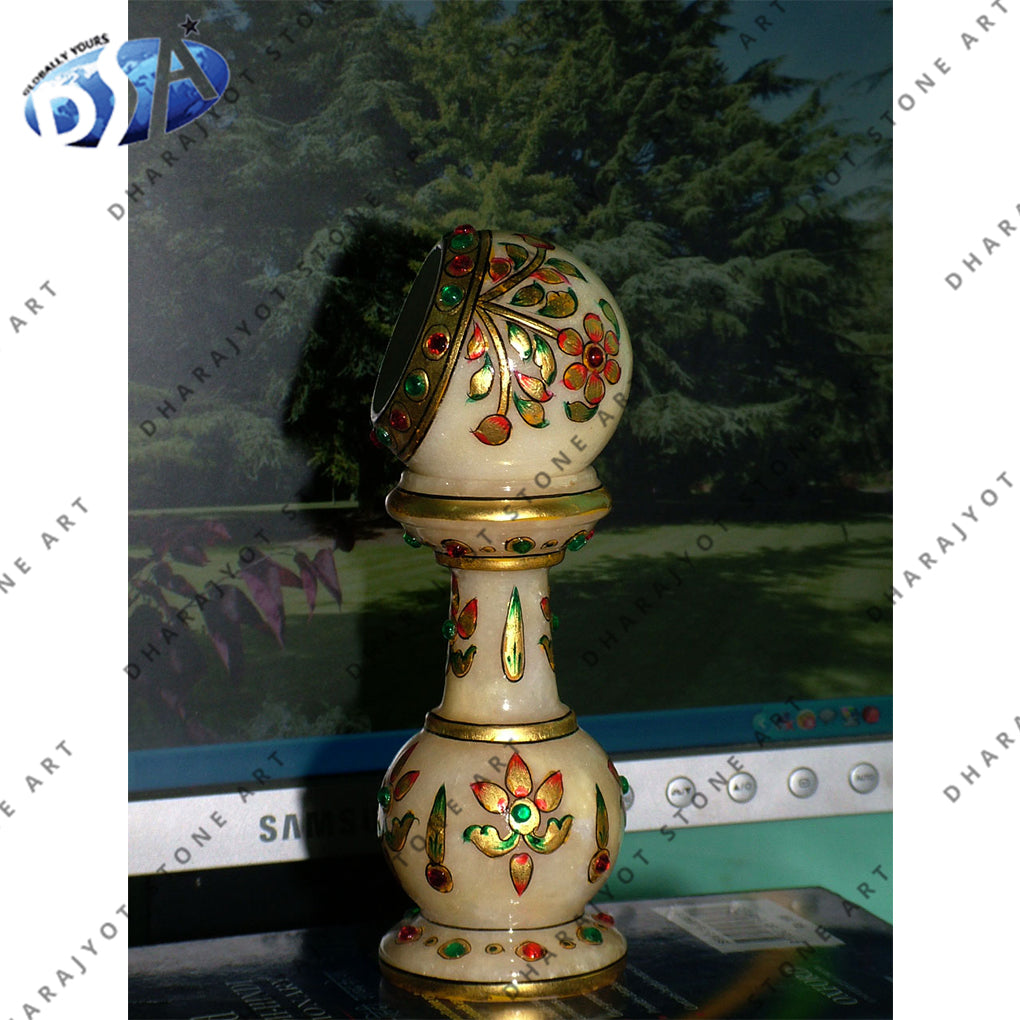 Multi Color Marble Handicrafts Clock