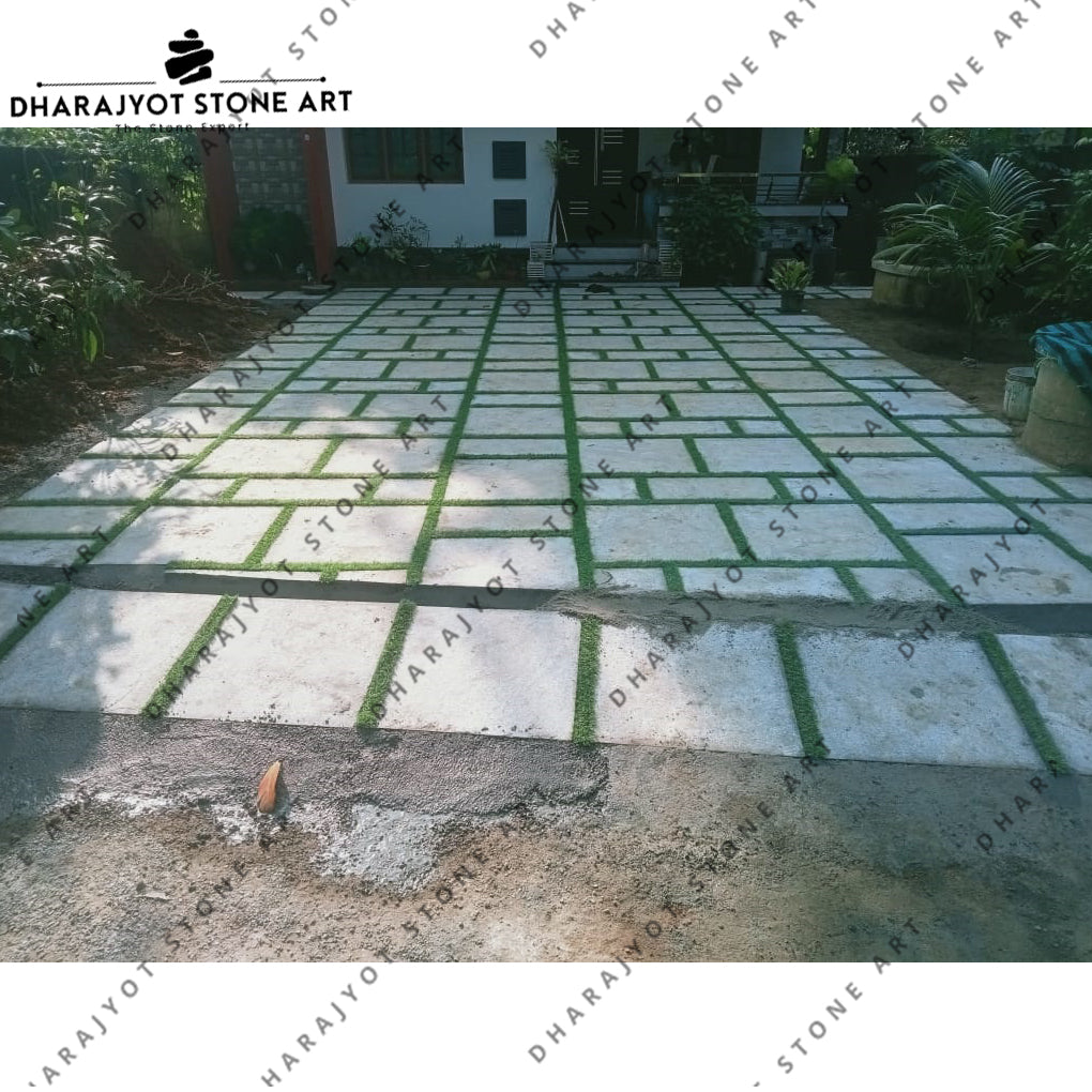 Modern Outdoor Rectangular Natural Stone Grass Paver Landscaping