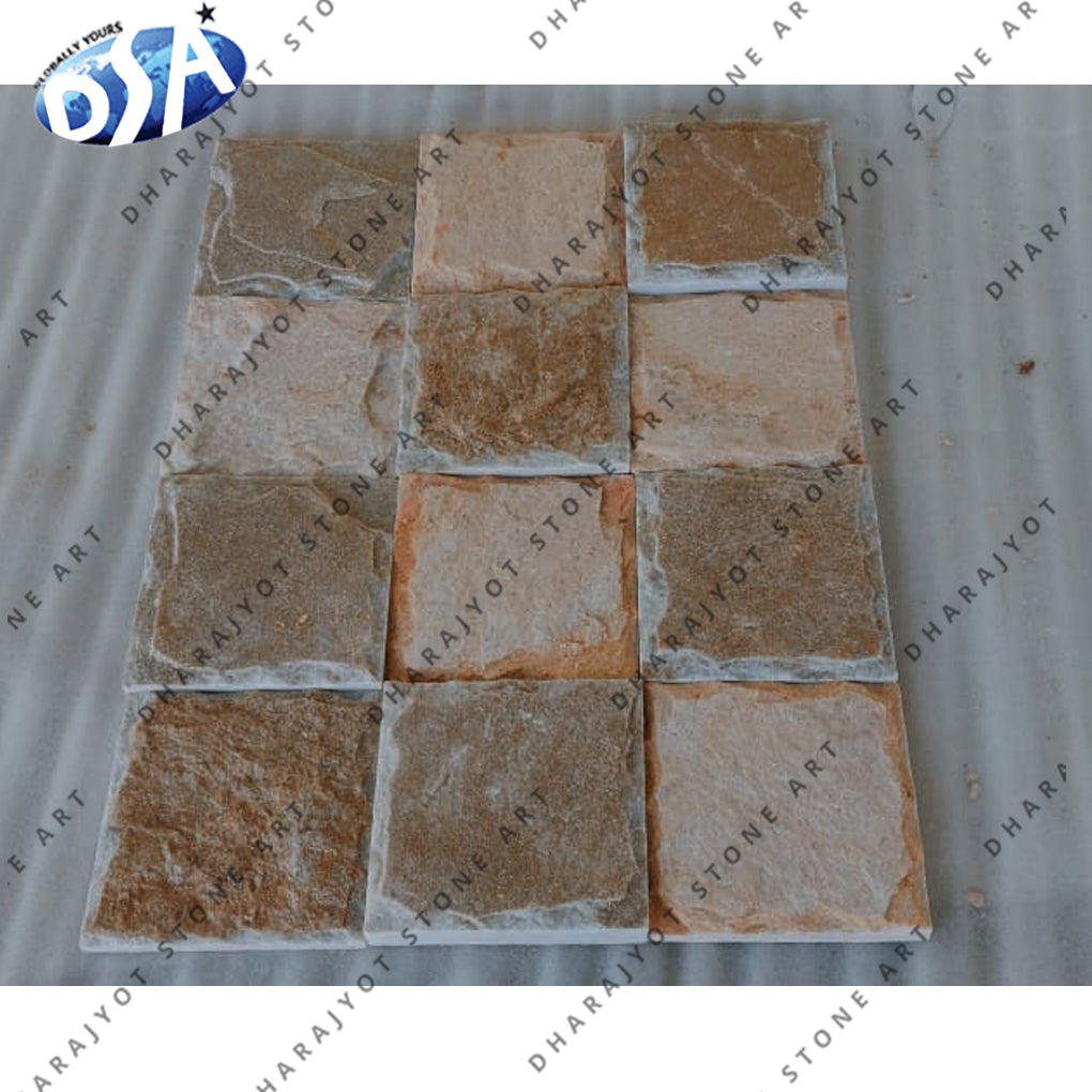 Yellow Limestone Cobblestone Landscaping