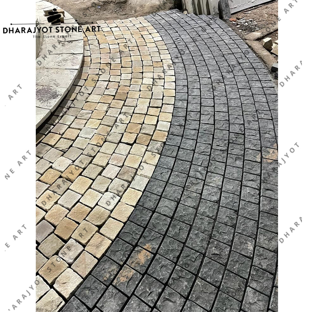 Limestone Lime Black Cobbles Landscaping