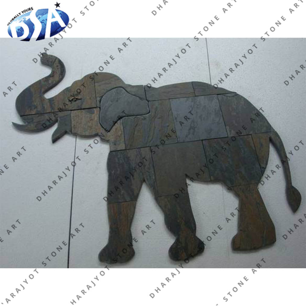 Decorative Green Stone Elephant Statue