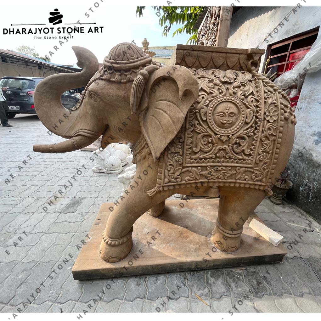 Large Outdoor Stone Animal Elephant Statue