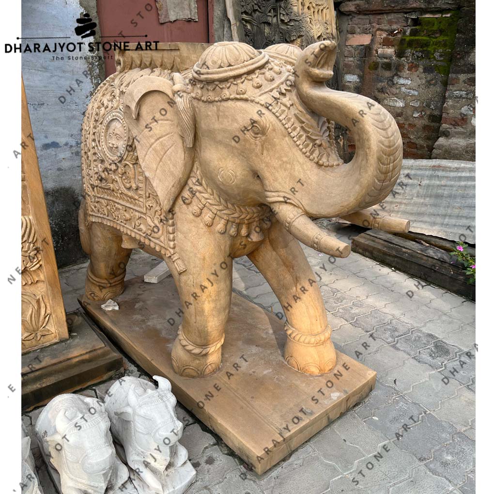 Large Outdoor Stone Animal Elephant Statue