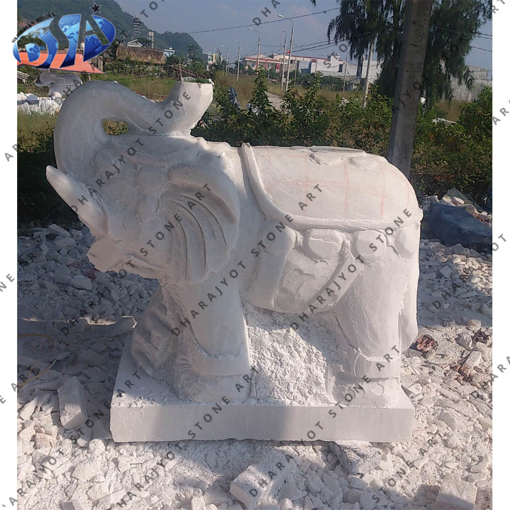 Customized Outdoor Marble Elephant Statue