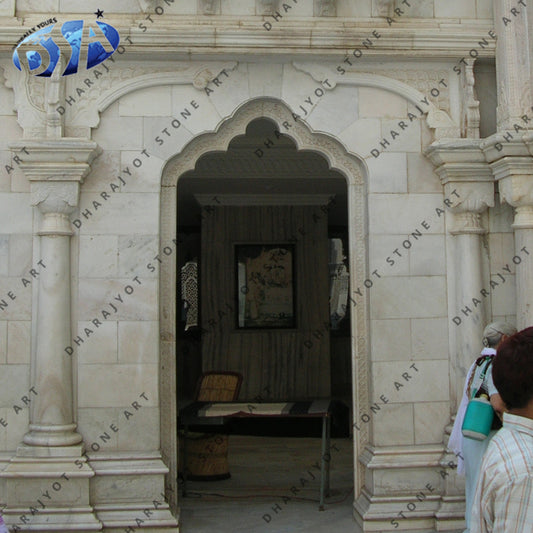 White Marble Stone Beautiful Design Hand Carved Entrance Gate