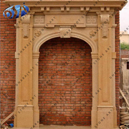 Yellow Stone Marble Door Surround Entrance Gate