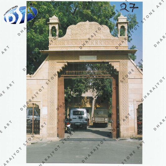 Natural Stone Carving Antique Marble Door Surround Entrance Gate