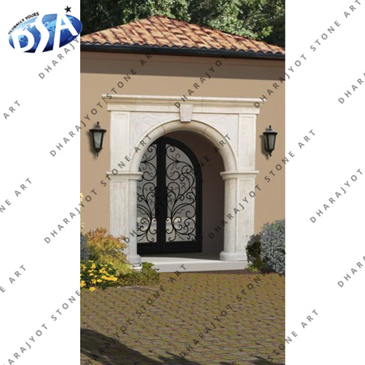 White Marble Luxury Door Surround Entrance Gate