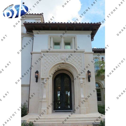 Yellow Sandstone Hand Carved Entrance Gate
