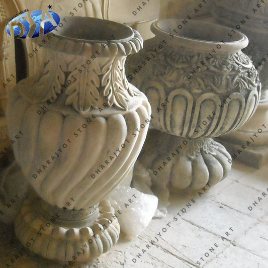 Hand Carved White Marble Finials