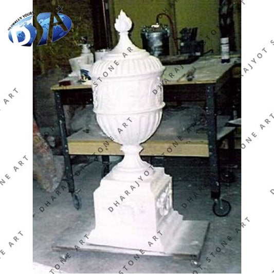 Hand Carved Large White Marble Finials