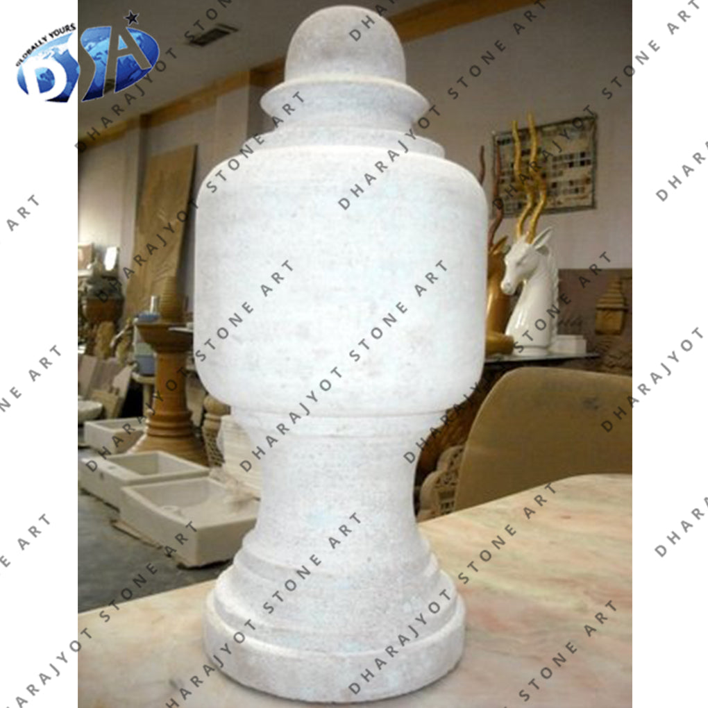 Hand Carved Garden Decorative White Stone Finials