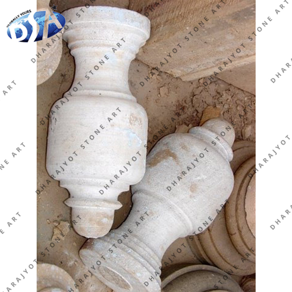 Hand Carved Garden Decorative White Stone Finials