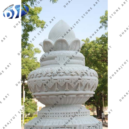 Polished White Marble Carving Work Finials