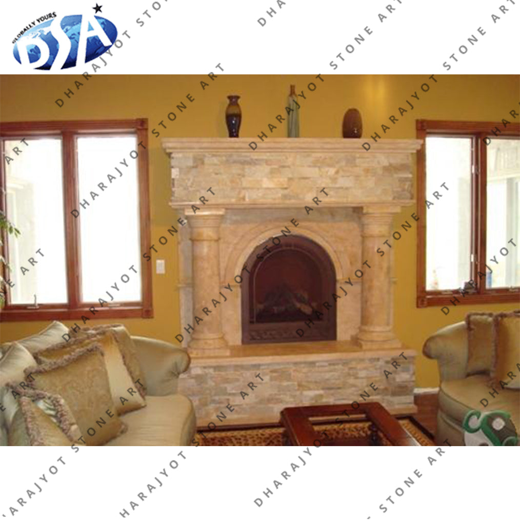 Custom Luxury Victorian Marble Fireplace