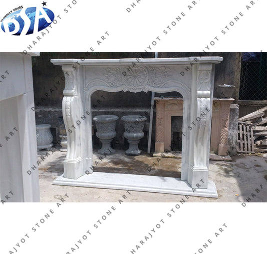 Western Style Indoor Natural Marble Fireplace