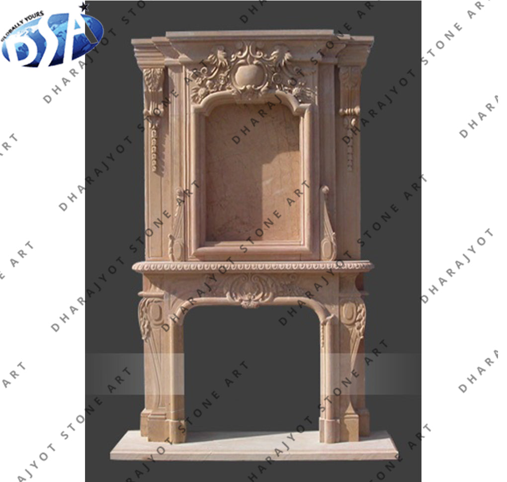 Indoor Brown Sandstone Fireplace