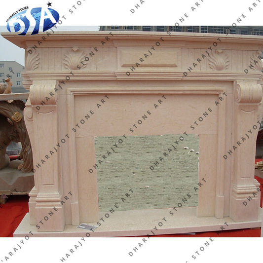 Indoor Heating Decoration White Marble Fireplace