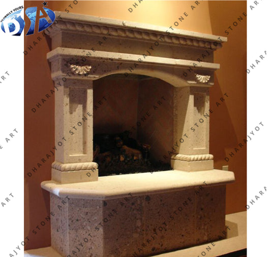 Indoor Sandstone Fireplace