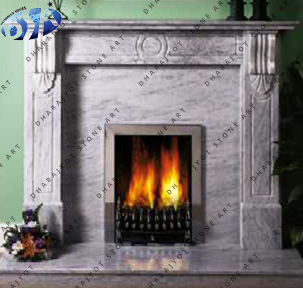 Grey Stone Custom Fireplace Mantel
