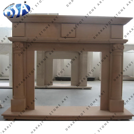 Hand Caving Natural Stone Marble Fireplace