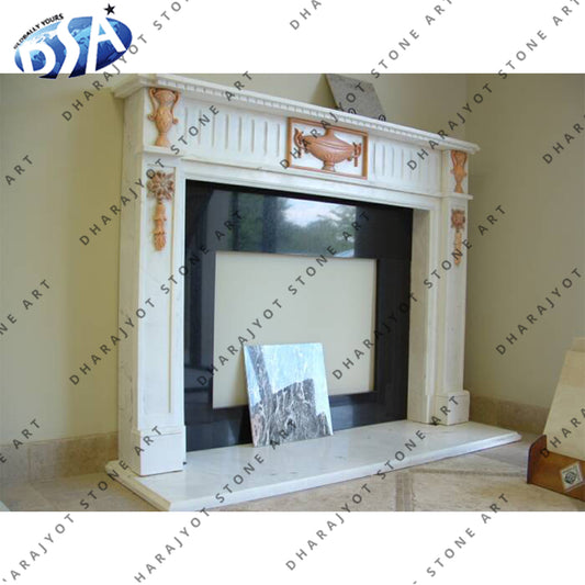 Nature Antique Marble Corner Fireplace