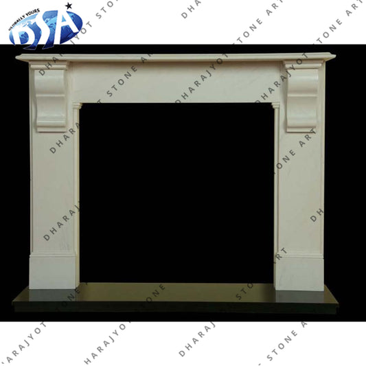 Classic Mixed Color Stone Marble Fireplace
