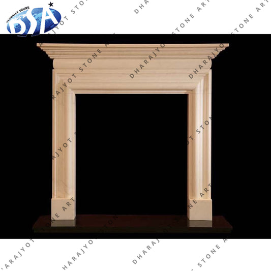 Antique Style Arts Crafts Marble Fireplace