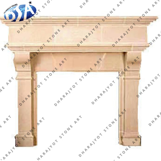 Carved Natural European Style Indoor Marble Fireplace