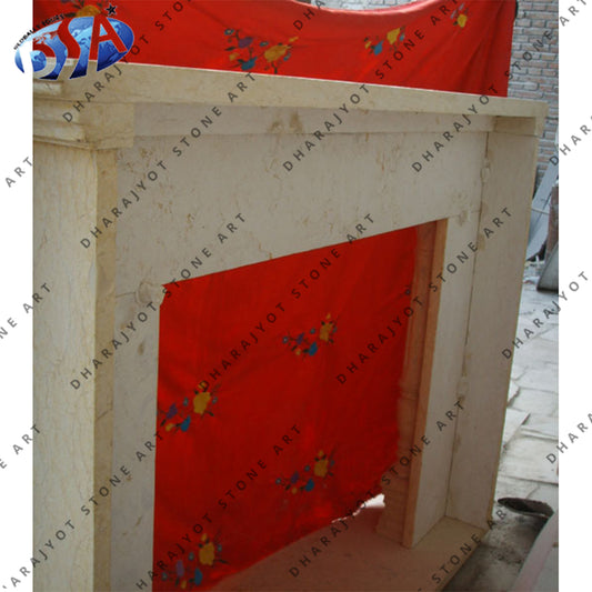 French Decoration Design Carrara Marble Fireplace