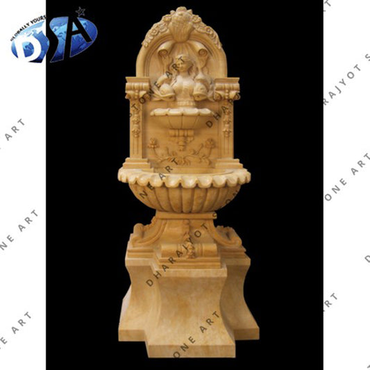 Outdoor Decor Mounted Carved Stone Fountain