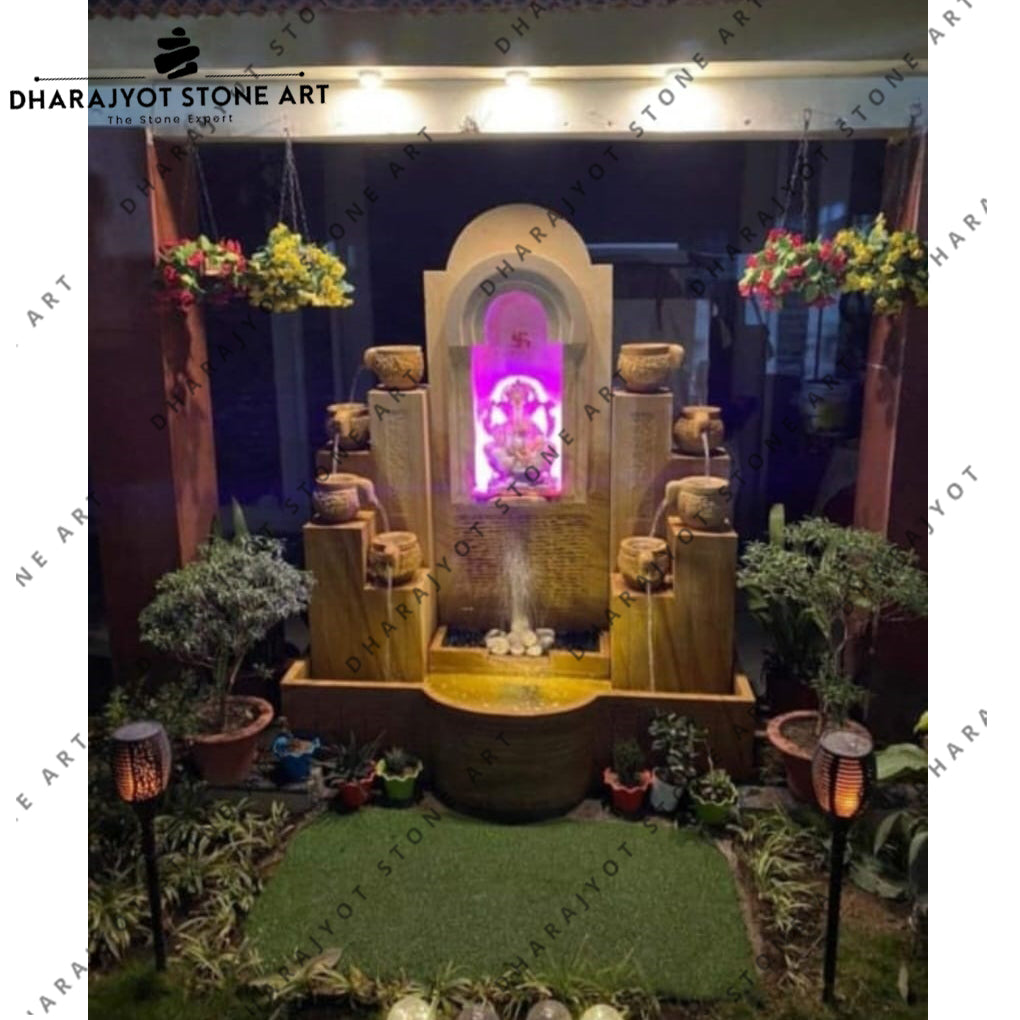 Marble Yellow Indoor And Outdoor Waterfall