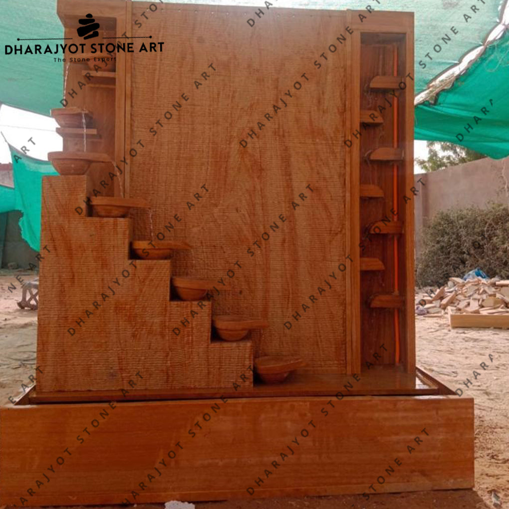 Stone Brown Indoor Waterfall Fountains