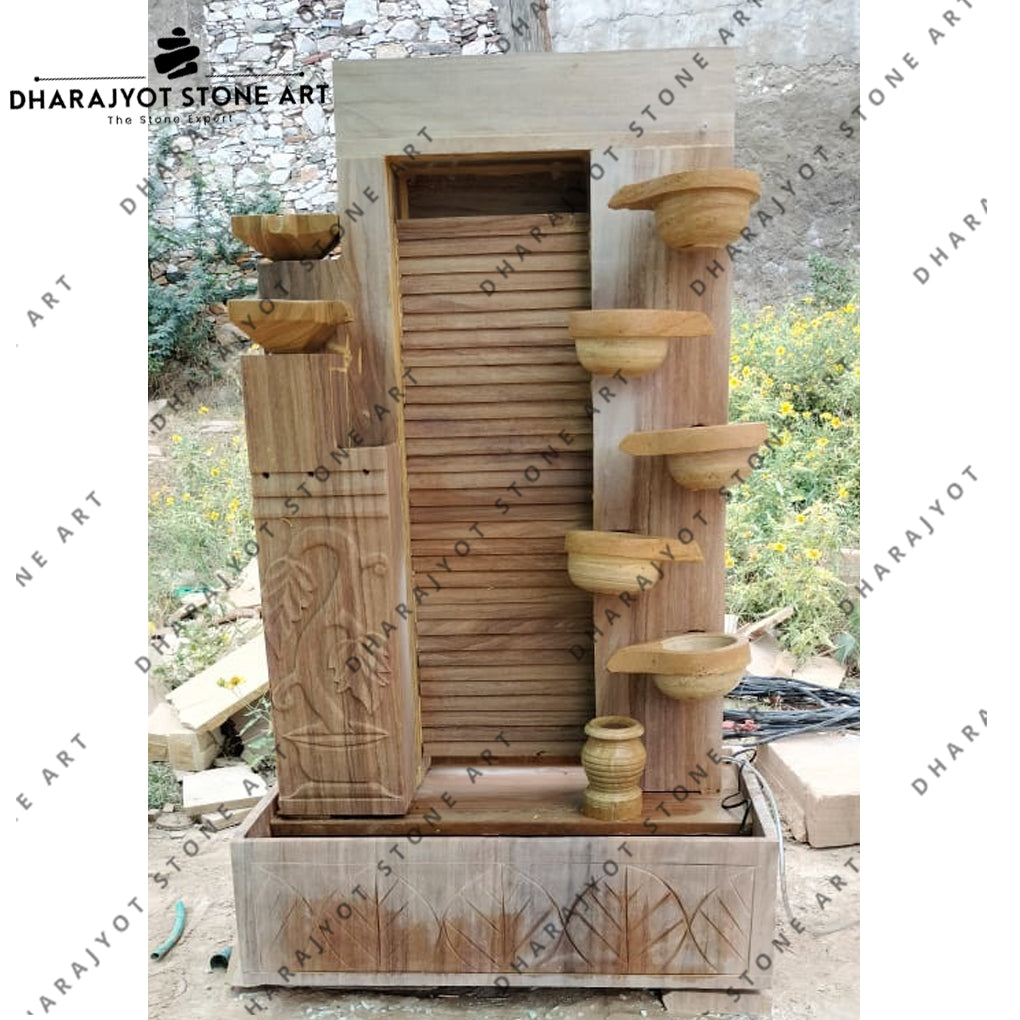 Outdoor Decorative Stone Fountain 5 Tiers Waterfall Fountain