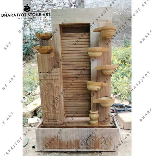 Outdoor Decorative Stone Fountain 5 Tiers Waterfall Fountain