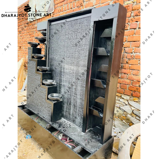 Natural Black Marble Carved Wall fountain