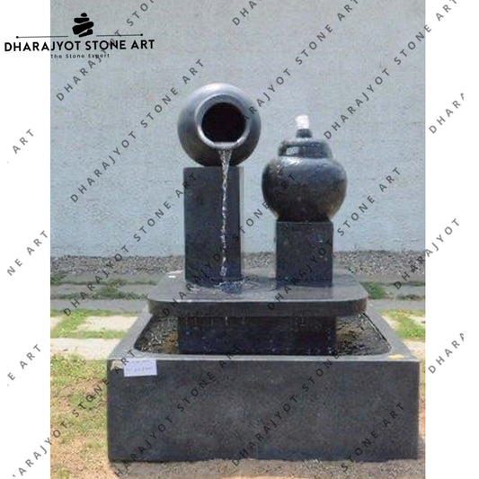 Outdoor Black Stone Water Fountain