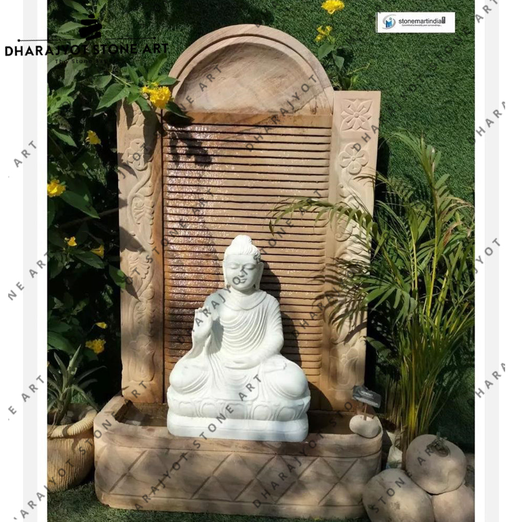 5 Feet Marble Buddha Statue Fountain