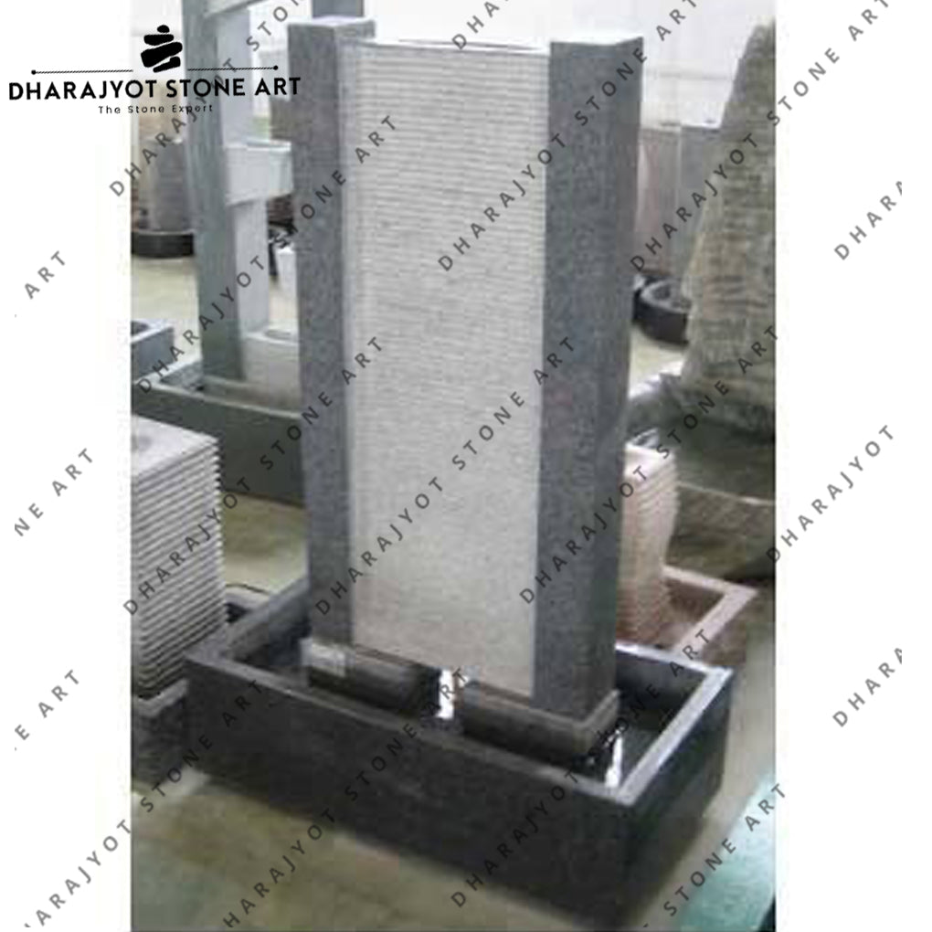 Modern Style Granite Black Grey Water Stone Fountain