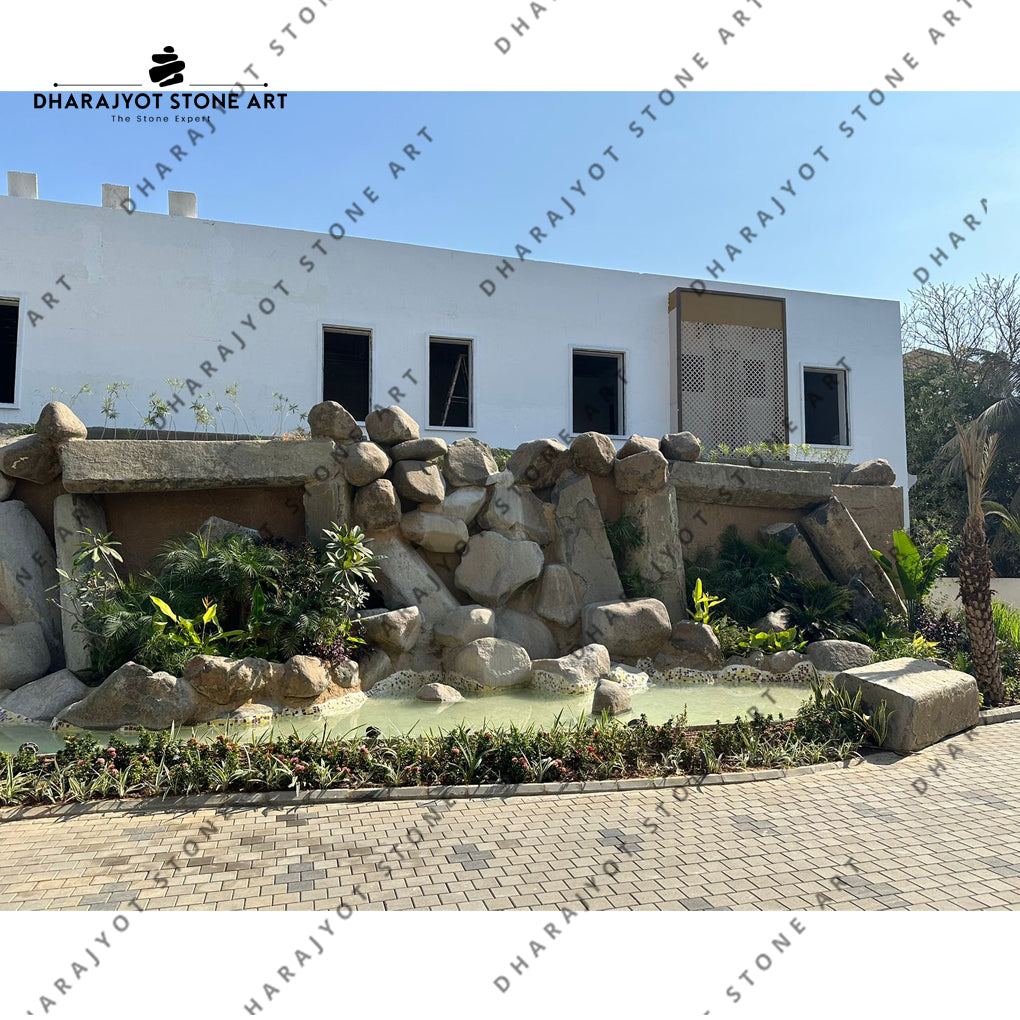 Outdoor River Stone Garden Waterfall