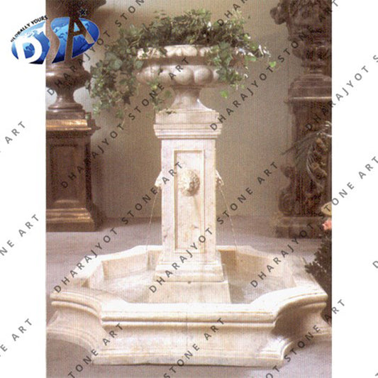 Outdoor Hand Carved Polished Marble Fountain