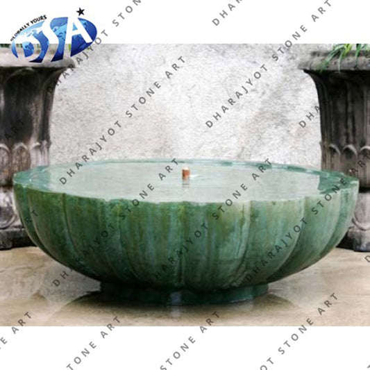 Round Stone Cup Pond Decorative Garden Water Fountain