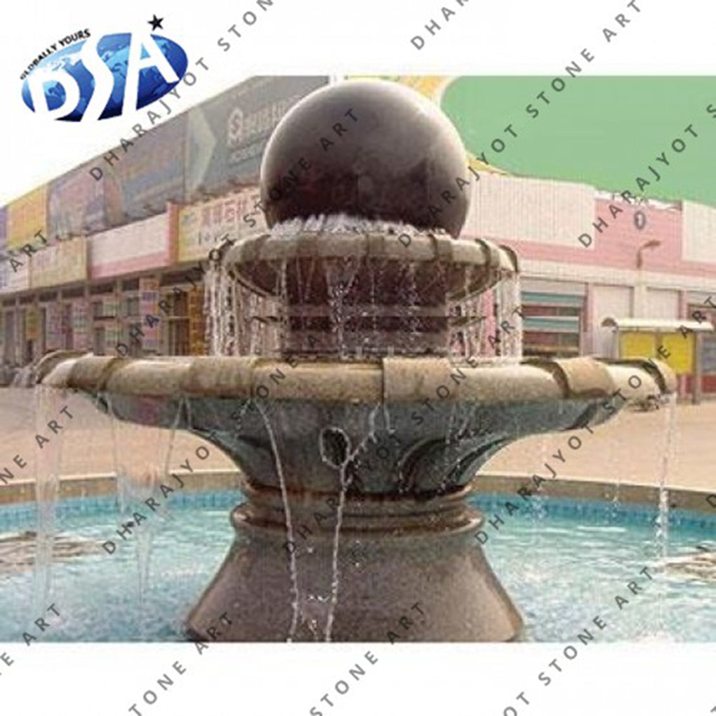 Natural Garden Decor Rolling Marble Ball Water Fountain