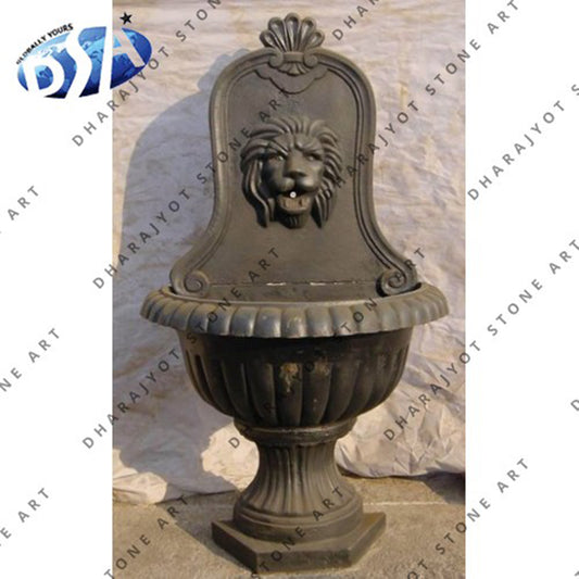 Outdoor Marble Stone Lion Head Fountain