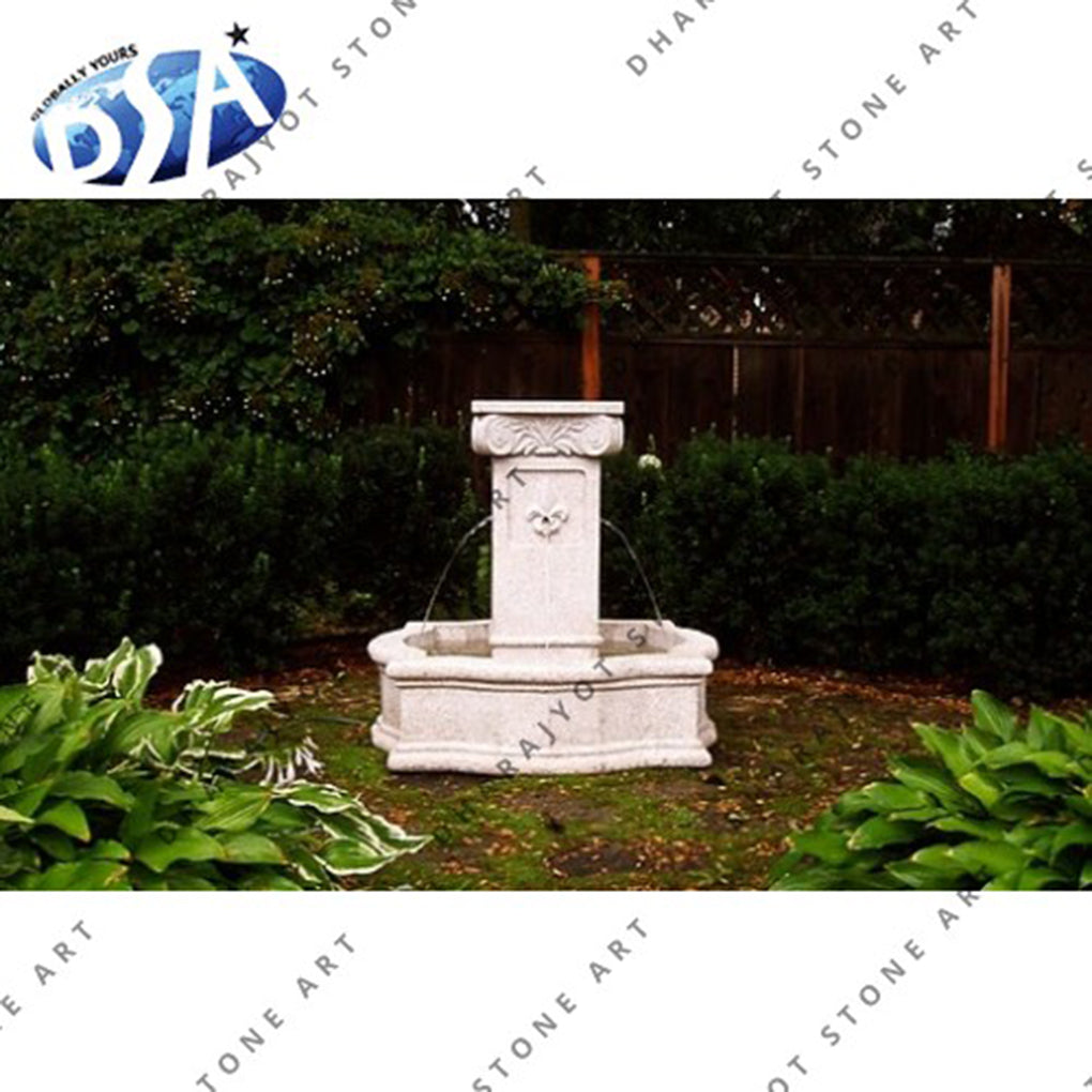 European Design Hand Carved Natural Garden White Marble Fountain