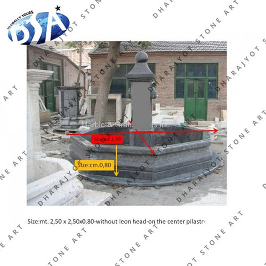 Italian Style Garden Black Granite Pedestal Fountain