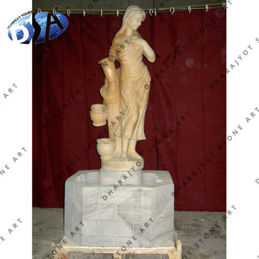 Marble Decorative Indian Lady Figure Fountain